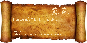 Rusznák Piroska névjegykártya